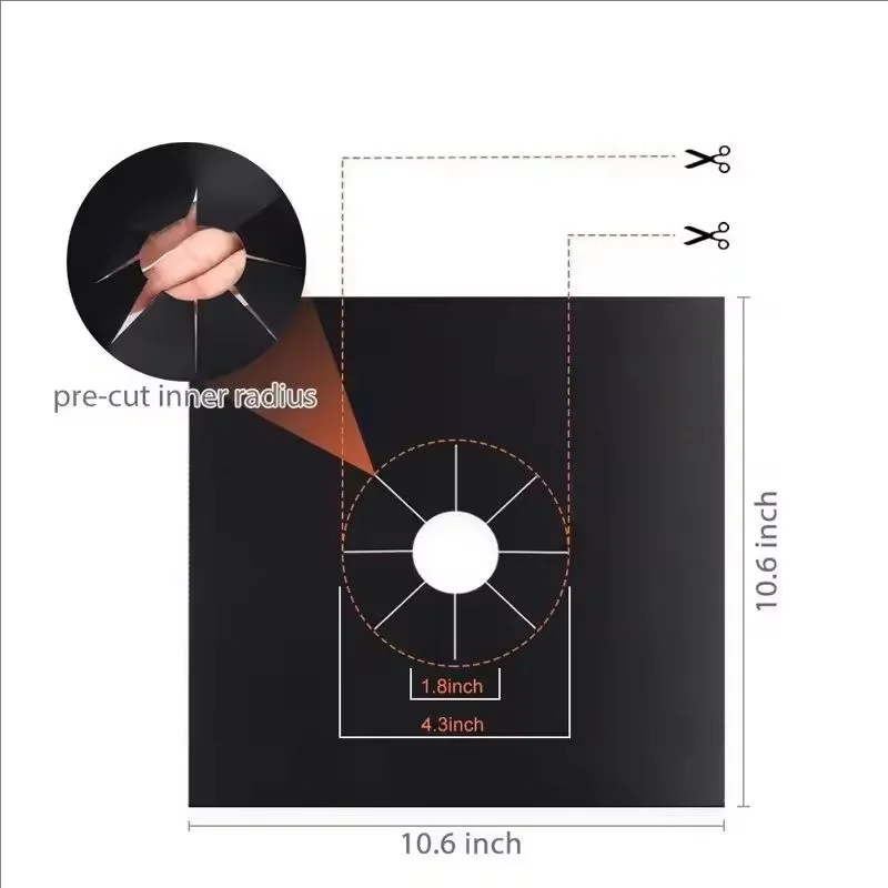 2/4/8Pcs Gas Stove Protector Cooker Lid Liner Cleaning Pad For Kitchen Cookware Accessories Piece Reusable Boiler Hood Protectiv view 6