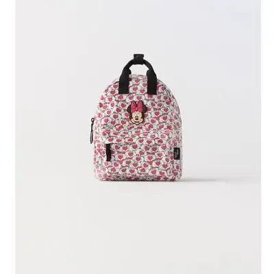 Disney Cartoon Shoulder Bag para crianças, Minnie Schoolbag para bebês, linda mochila, presente do jardim de infância, 28x24x12 cm