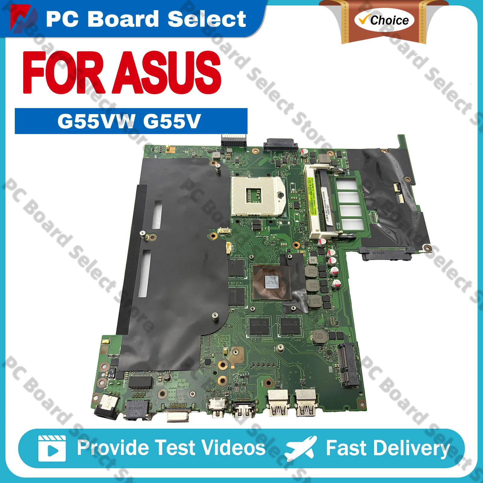 Placa-mãe G55V G55VW para Notebook ASUS G55VW - Em estoque, 100% testada, envio rápido, alta qualidade