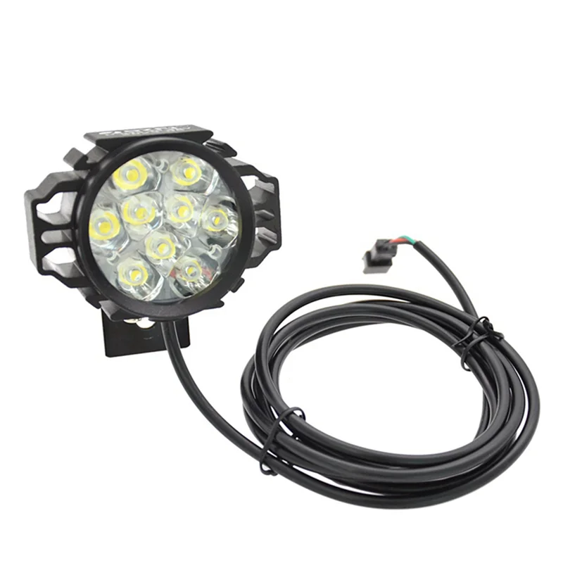 Electric Bicycle Bright Headlight LED Scooter Modified Headlight 9 Beads Spotlight Horn 2-In-1 Spotlight Car Light