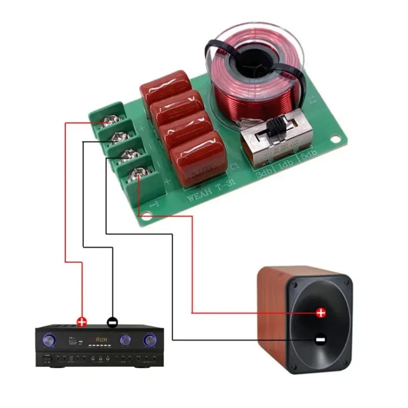 Divisore di frequenza hi-fi Audio TREBLE BASS Speaker divisore di frequenza filtri Crossover Stereo per altoparlante 2-16Ohm