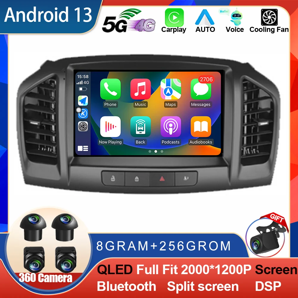 

Android 13 Car Radio For Buick Regal 2009- 2013/Opel Insignia 2008 - 2012 Multimedia Video Player GPS 2din Carplay Auto WIFI DSP