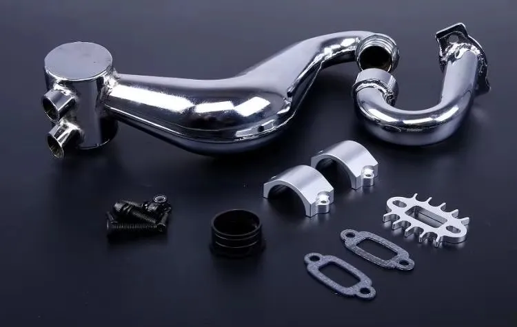 SS Resonant Exhaust Pipe Power Riser Pipe for 1:5 RC Vehicle Fits ROVAN KM HPI BAJA 5B 5T 5SC
