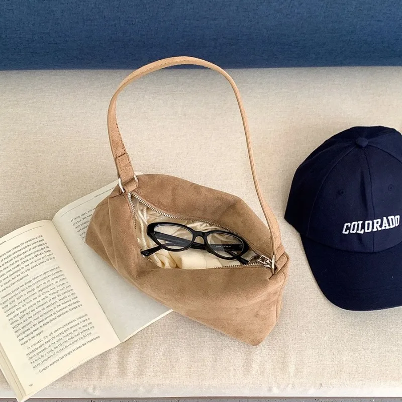 حقيبة تحت الإبط حقائب كروسبودي للنساء حقيبة كتف ريترو حقيبة جلدية من جلد الغزال حقائب فئة متعددة الاستخدامات لفتاة مصمم حقائب SUмка Sac #2