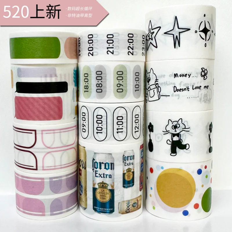 Digital non specialty oil w/ release paper timeline / color labels / ultra long cycles washi tape