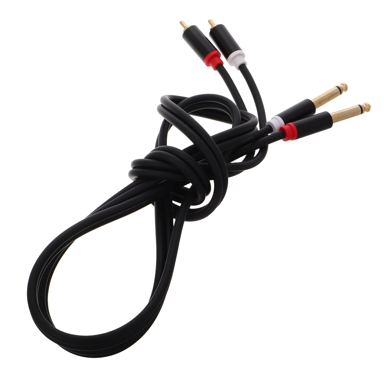 

Dual Rca To Dual 6.35Mm Stereo Audio Cable Gold Plated Aluminum Alloy Shell Sturdy Durable Long Lasting Connection For Mixer