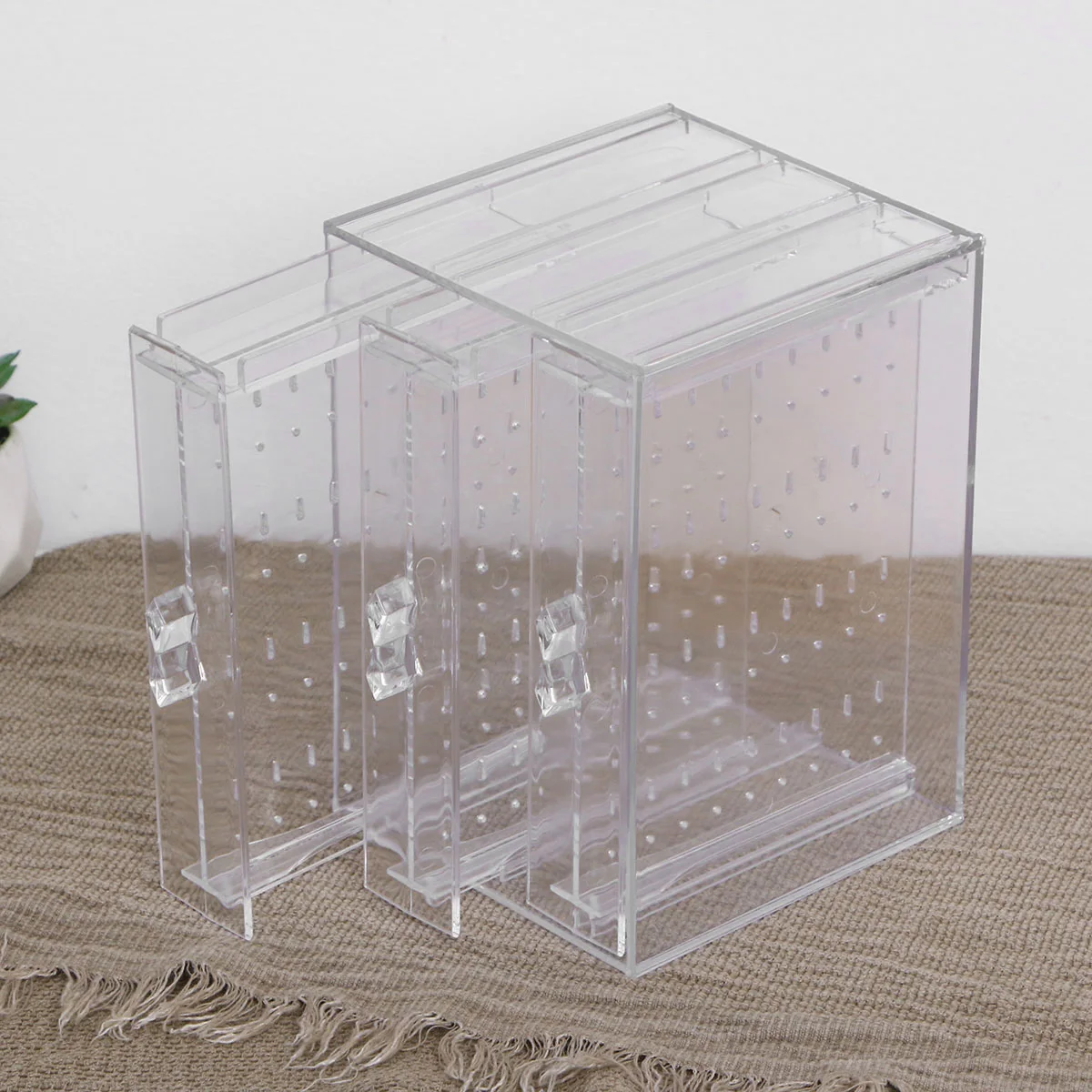 Acrylic Earrings Storage Box Portable Home Desktop Accessories Storage Box Ear Rings Transparent Display Box