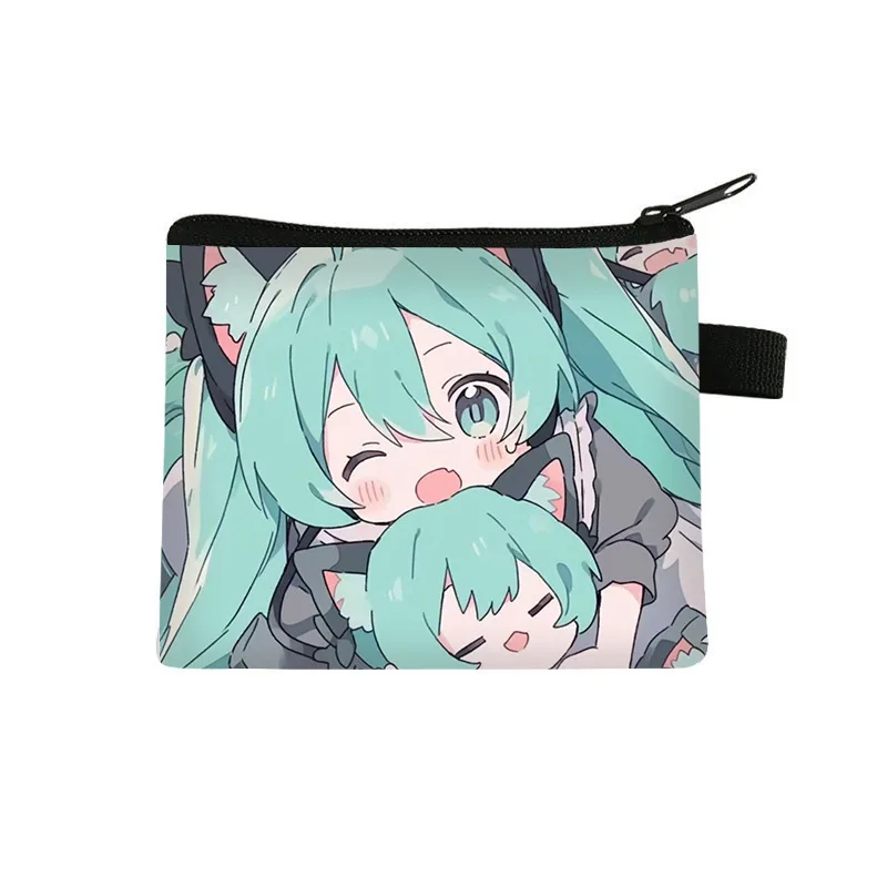 

New Hatsune Miku Anime Wallet Purse for Men Women Coin Purse Short Male Card Holder Wallets Zipper Around Money Bags Coin Purse