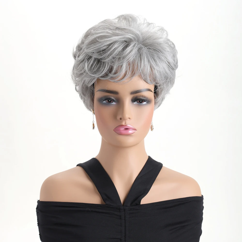 Natural Synthetic Wigs for Women Short White Wig Heat Resistant Hair For Daily Use Festival Ball Halloween Costume PartyParty