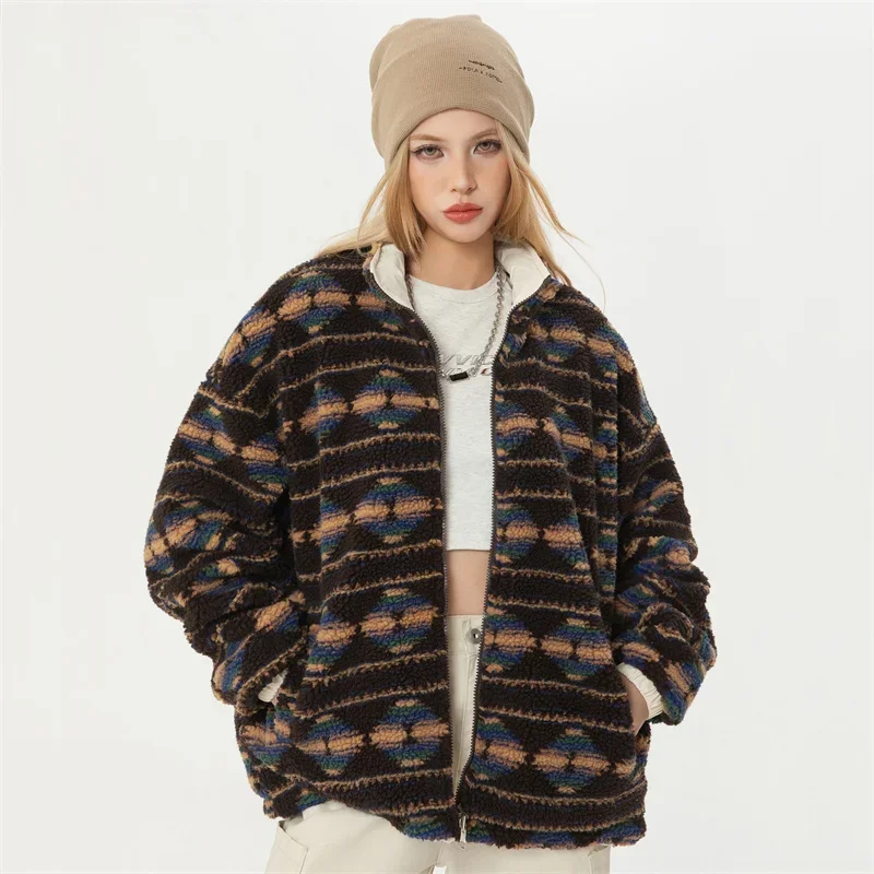 Winter Coats Woman 2024 Berber Fleece Reversible Style Winter Jackets Women Color Matching Fashion Women's Demi-season Jacket