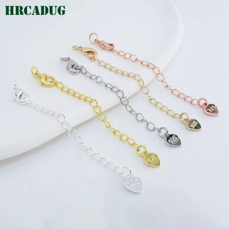 

18K Gold-Plated Lobster Buckle Clasps Extension Chains Fashion Jewelry Bracelet Necklace Making Tail Chain Accessories Wholesale