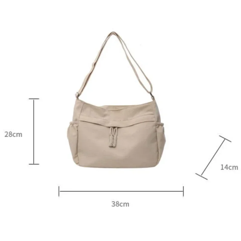 ไนลอน Hobos กระเป๋า Crossbody ลําลองซิปกระเป๋าสตรีแฟชั่นความจุสูงไหล่เดี่ยว Totes กระเป๋าสีทึบ