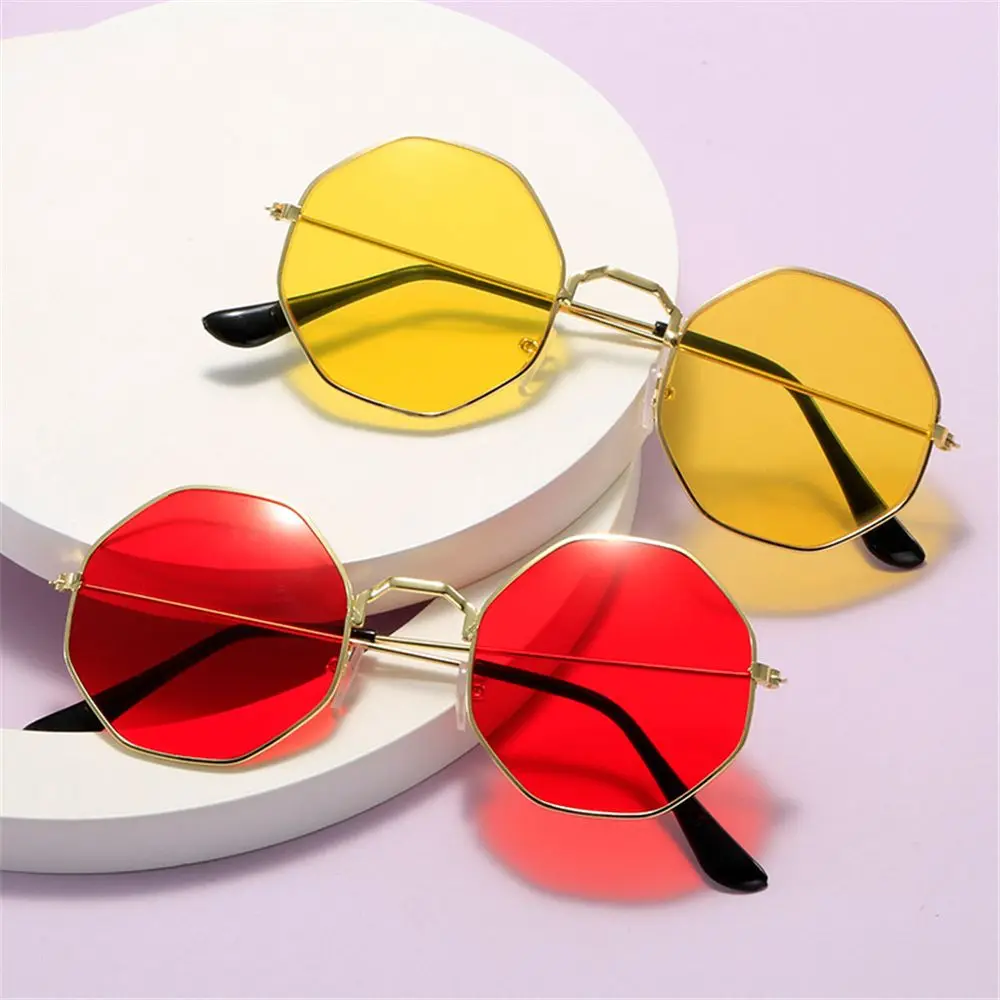 Trendy Sun Glasses UV400 Protection Retro Sunglasses Sunglasses for Women Octagonal Polygon Men's Shades