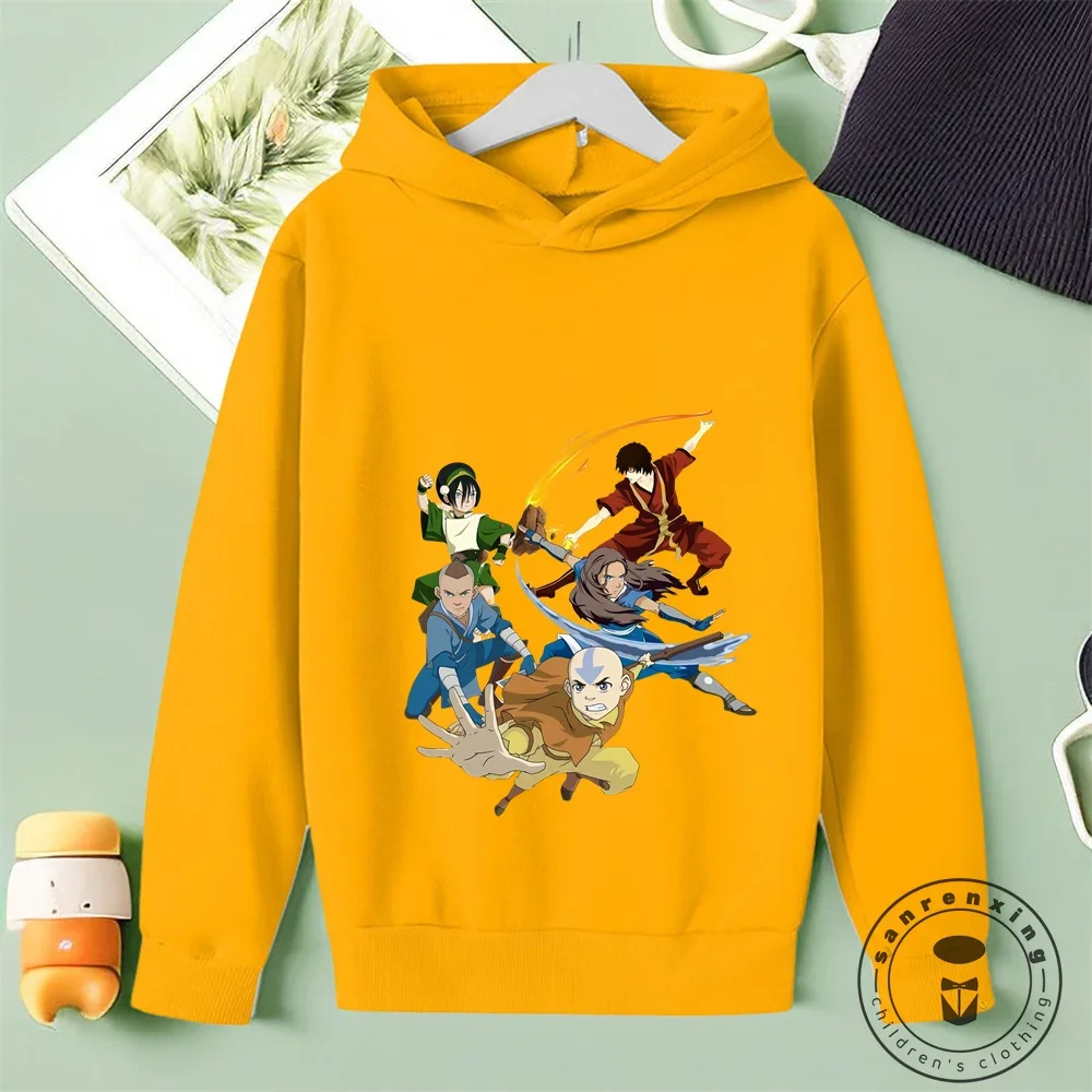 Harajuku Anime Avatar The Last Airbender Hoodies Sweatshirt Boys Girls Fashion Cartoon Appa Print 2024 Winter Casual Kids Hoody