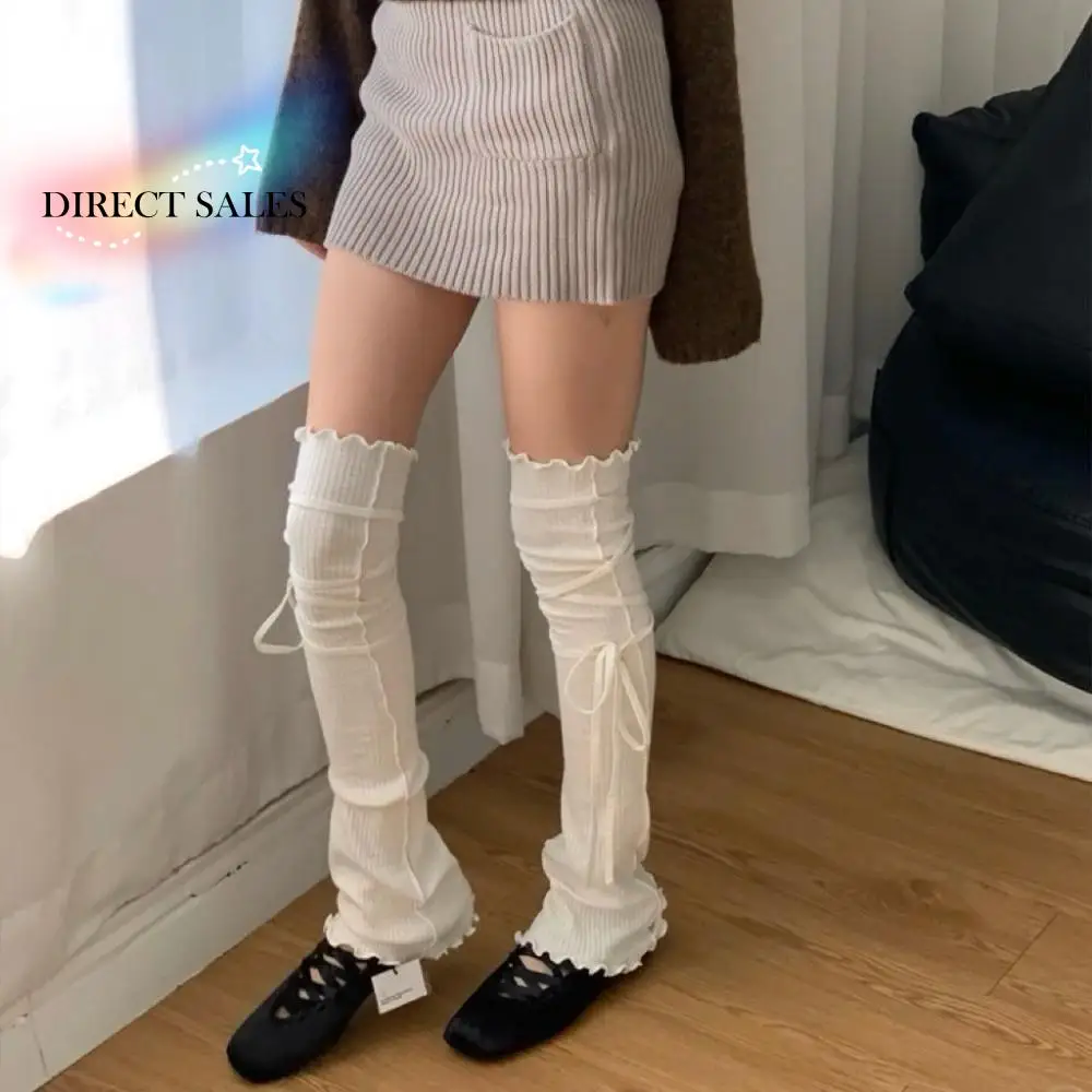 diy-tiras-balletcore-polainas-stringy-ourela-joelho-alta-meias-soltas-capa-de-pe-quente-listra-vertical-botas-capa-feminina