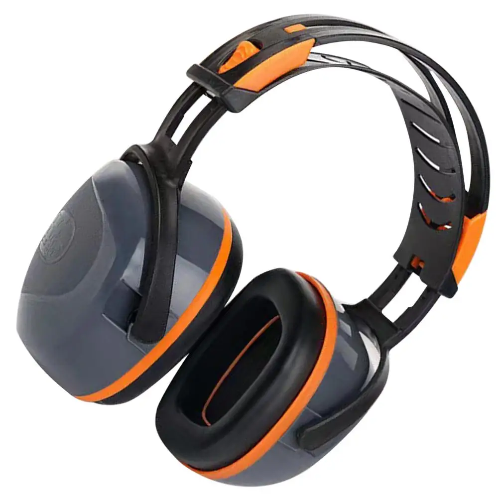 Anti Noise Muffs Hearing Protection for Construction Work ABS Rotating Ear Cups Soundproof Over Ear Orange Grey