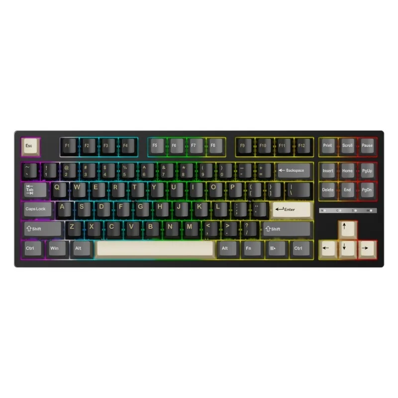 87 Key Hot Swappable Wireless Bluetooth Wired Three Mode Mechanical Keyboard E Sports RGB Backlight for Office Gamers Typists