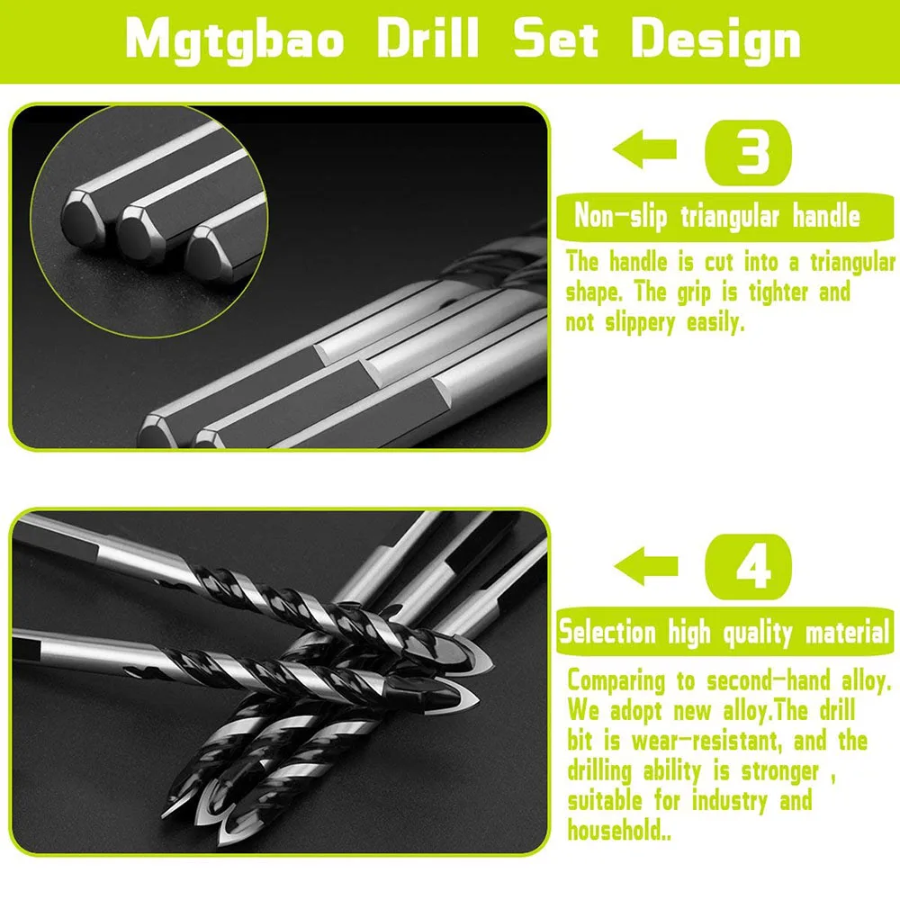 Juego de brocas múltiples para azulejos de cerámica, 6 uds., para azulejos, hormigón, ladrillo, vidrio, plástico y madera, punta de carburo de