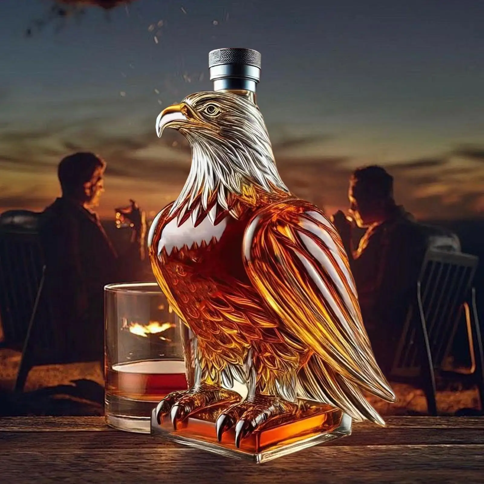 Exquisito Decantador de Licor con Forma de Águila, Botella de Whisky de Vidrio para Papá o Esposo, Botella de Licor con Forma de Águila, Decoración para el Hogar para las Fiestas