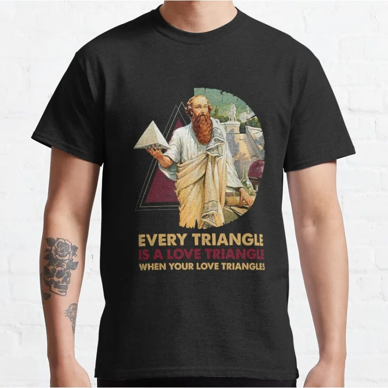 

Pythagoras Triangles Meme Quote Artistic Design Gift T shirt Sacred Geometry Graphic clothes All size Tops 100% cotton Tee