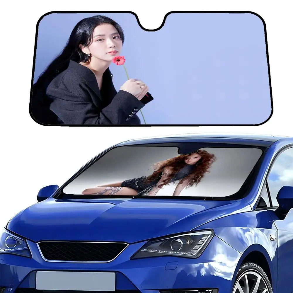 

J-Jisoo Sunshade Windscreen 3D Film Plaid Gift Novelty Car Front Window Visor 70x130cm Sun Visor Solar Protect