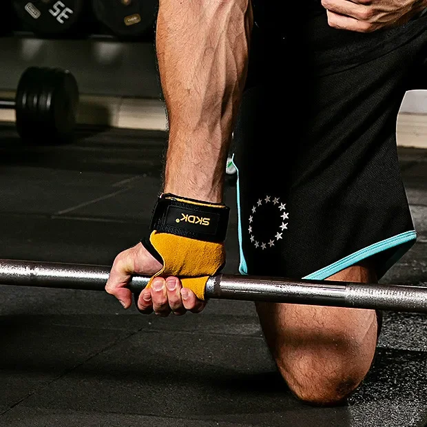 Crossfit 1 paio Gimnasio Fitness impugnatura in pelle ginnastica guardia protezioni per il palmo guanto Pull Up sollevamento pesi guanto Academia
