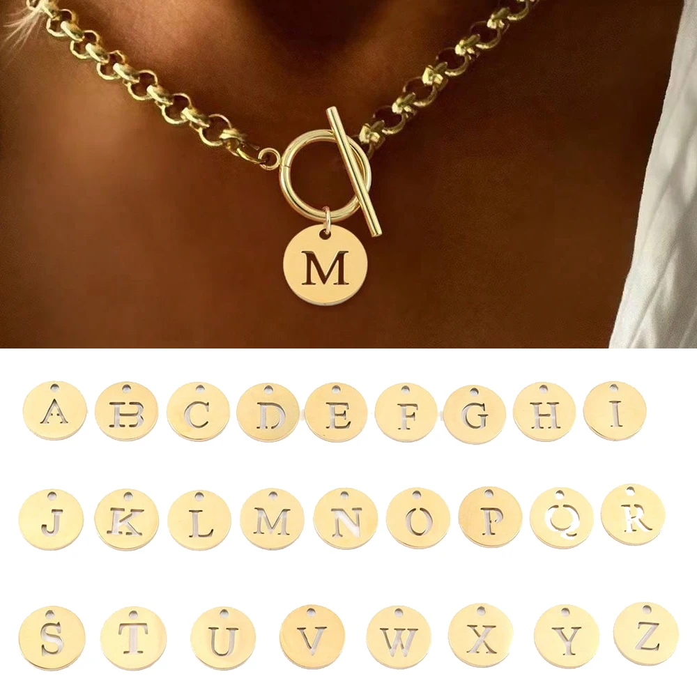 قلادة كلاسيكية مطلية بالذهب مستديرة مجوفة أولية للنساء، مشابك تبديل من الفولاذ المقاوم للصدأ، سلسلة قلادات هدايا عيد الميلاد