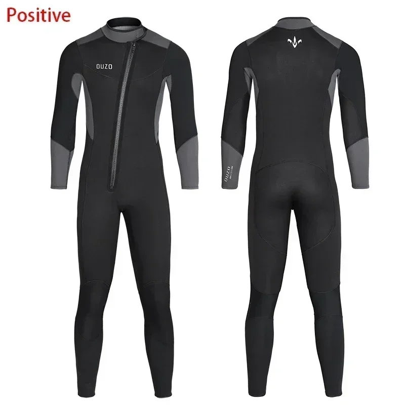 Titanium Coating Wetsuit Men Neoprene 5/3mm Jumpsuit Scuba Diving Suit Plush Lining Dive Winter Spearfishing Swimsuit Plus Size