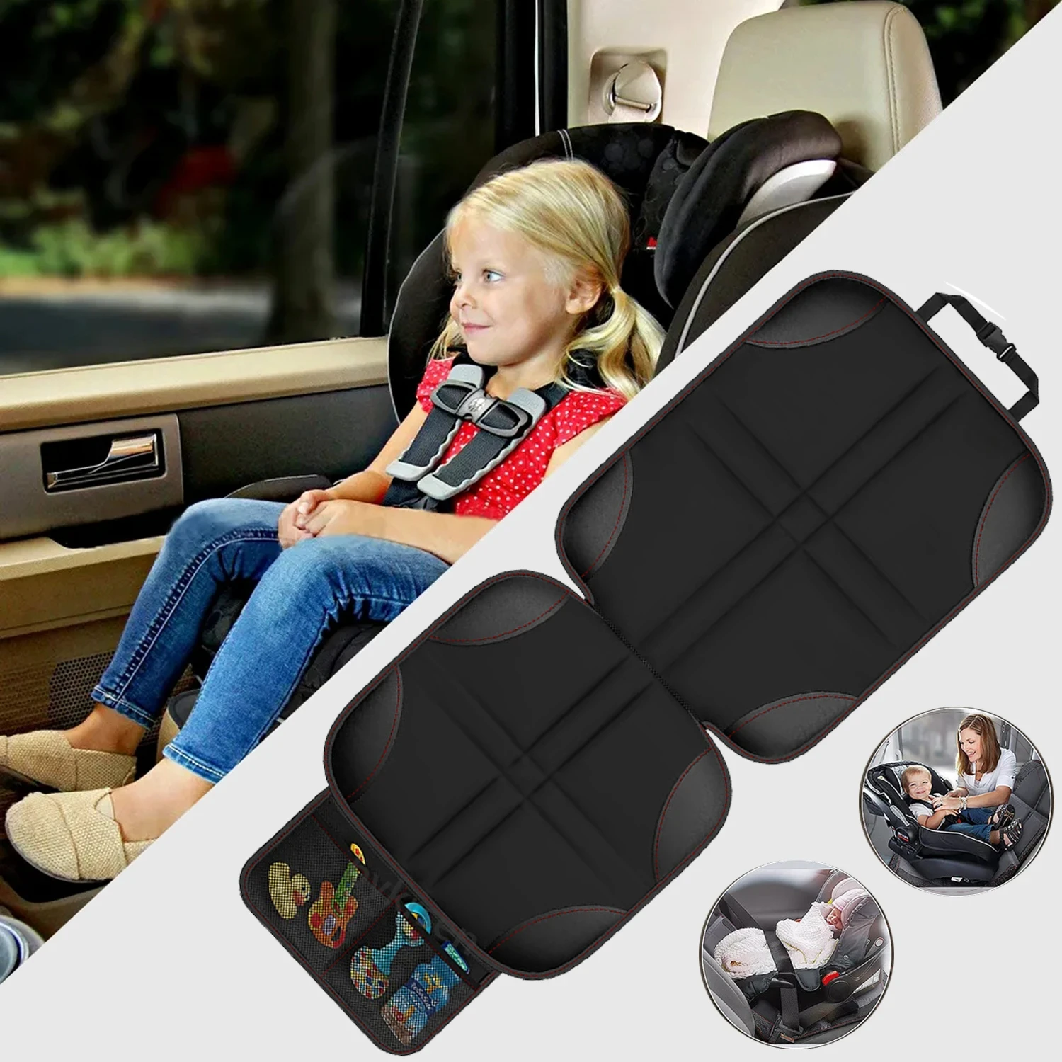 Car Seat Cover Oxford PU Leather Car Seat Protector Mats Child Baby Pads Seat Protective Mat For Baby Kids Protection Cushion