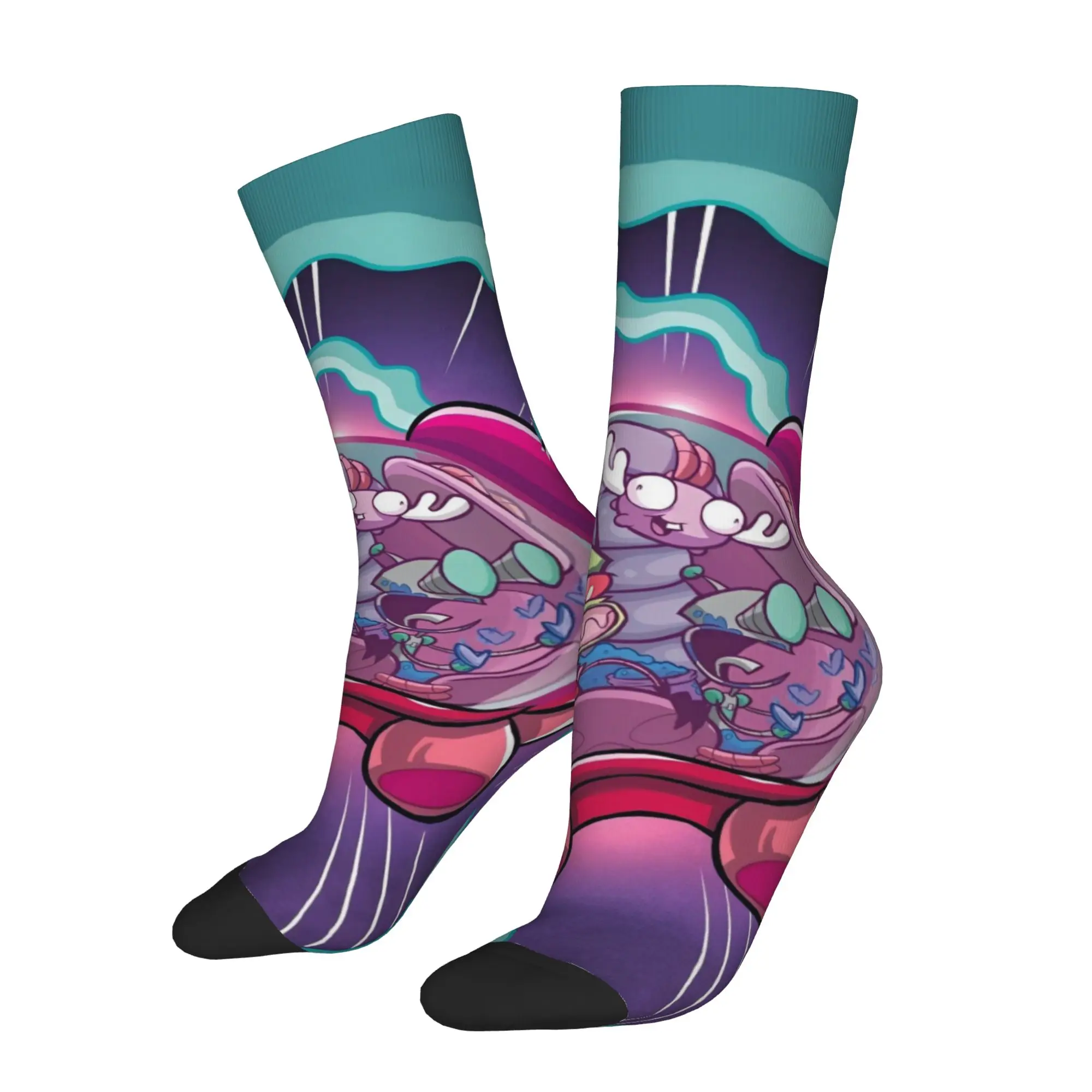 New Men's Socks Harajuku Cartoon Sock Polyester Dark Comedy Horror Invader Zim Sport Women's Socks Spring Summer Autumn Winter