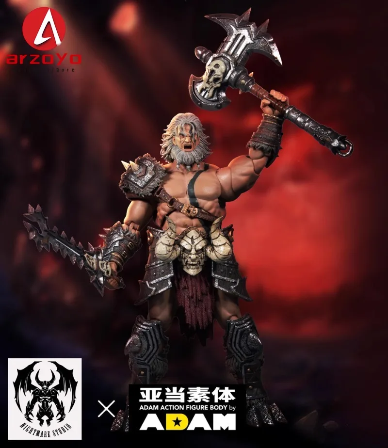 Nightmare Studio DF001 1/12 Scale Male Warrior Double Heas Action Figure 18cm Soldier Figurine Model Full Set Collectible Toy