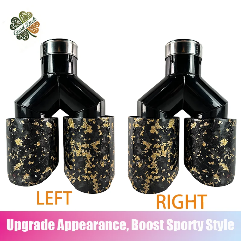 

1 piece can be customized AK logo carbon fiber Y-shaped bronzing car exhaust pipe tail throat car tip tail mouth new car decorat