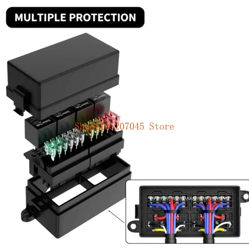 

37cd Heavy Duty 12 Position Relays Fuses Box Suitable for Motorcycle Motorhomes & Marine Equipment Efficient Power Management