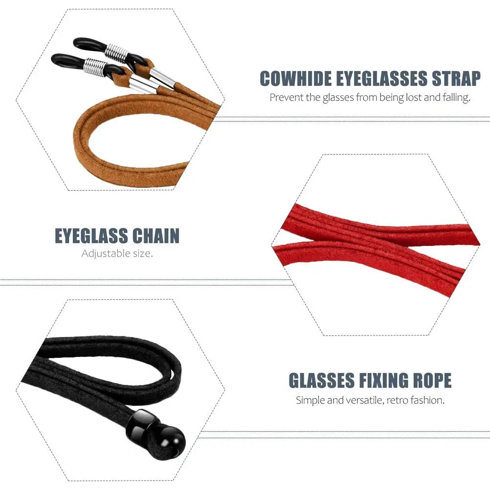 6pcs Anti-loss Eyeglasses Strap Lightweight Glasses Lanyard Holder Retainer Chain Straps Adjustable Length For Neck Labor