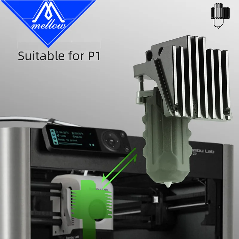 يانع ارتفاع تدفق NF FluxHeat LIte Hotend Tc4 كسر الحرارة لترقية Bambu Lab P1P P1S TZ Hotend Voron Blv لتقوم بها بنفسك طابعة ثلاثية الأبعاد