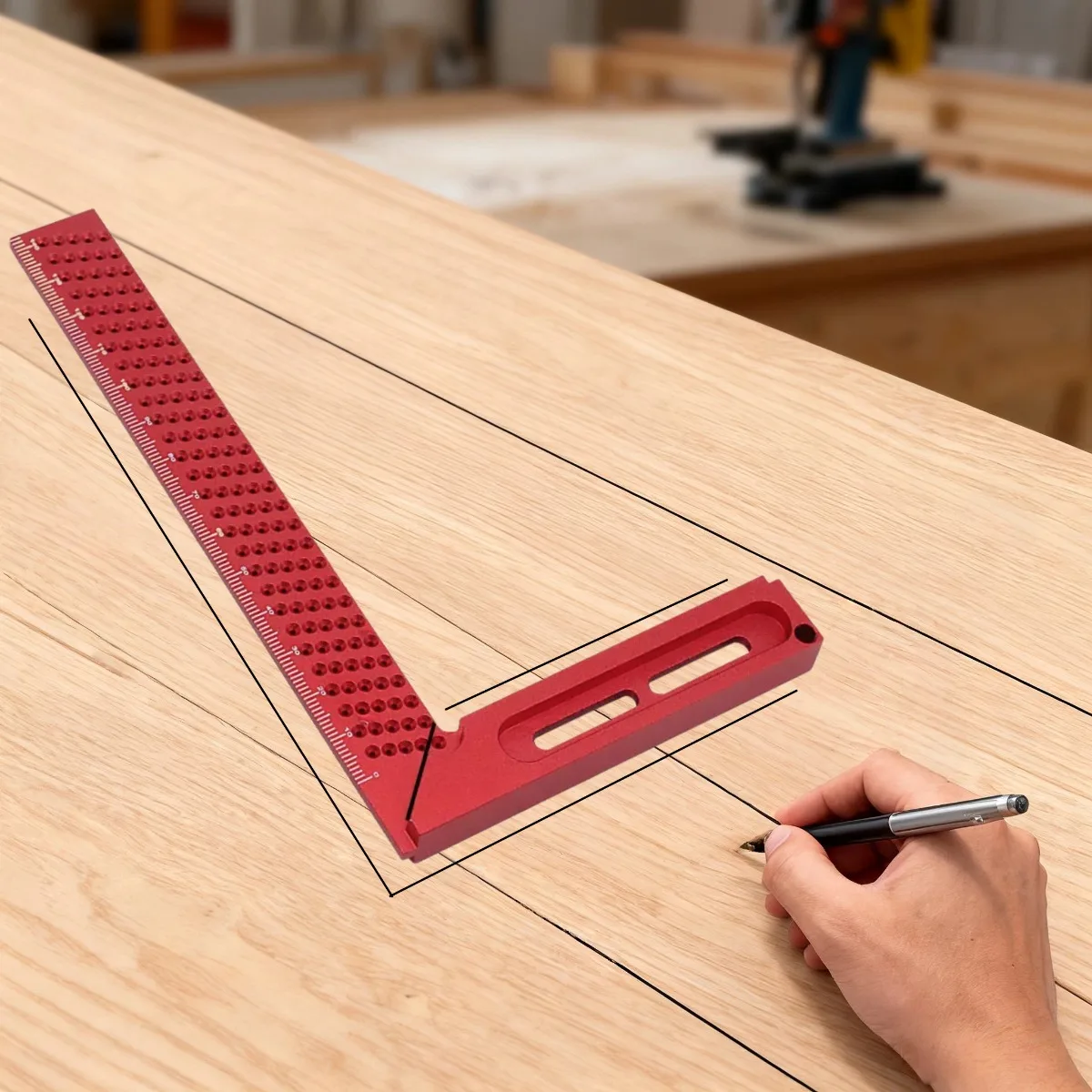 160 مللي متر الدقة مربع قياس وسم الكتابة ، الألومنيوم قياس الارتفاع النجارة عبر معايرة ثقب حاكم أدوات القياس