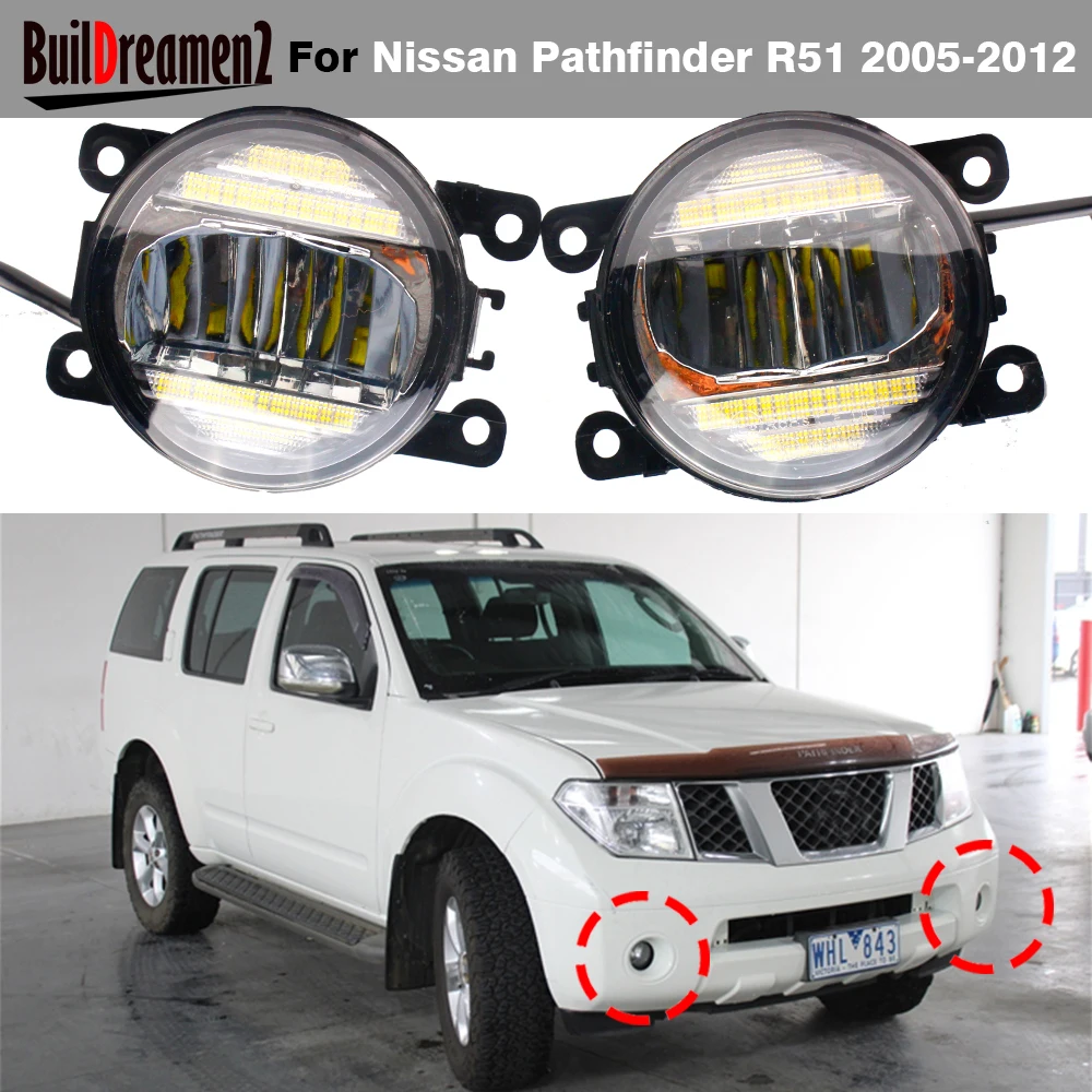 2 X 30W H11 Car Styling Canbus LED Fog Light with Daylight DRL For Nissan Pathfinder R51 2005 2006 2007 2008 2009 2010 2011 2012