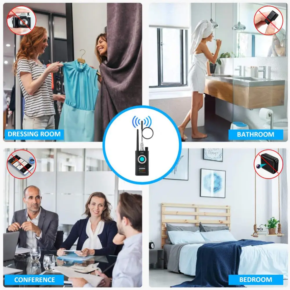 K18s ซ่อนเครื่องตรวจจับกล้อง1MHz-6.5GHz GSM เสียงข้อผิดพลาด GPS สัญญาณ GPS เลนส์ RF Tracker การตรวจจับมัลติฟังก์ชั่นย้อนกลับกล้อง