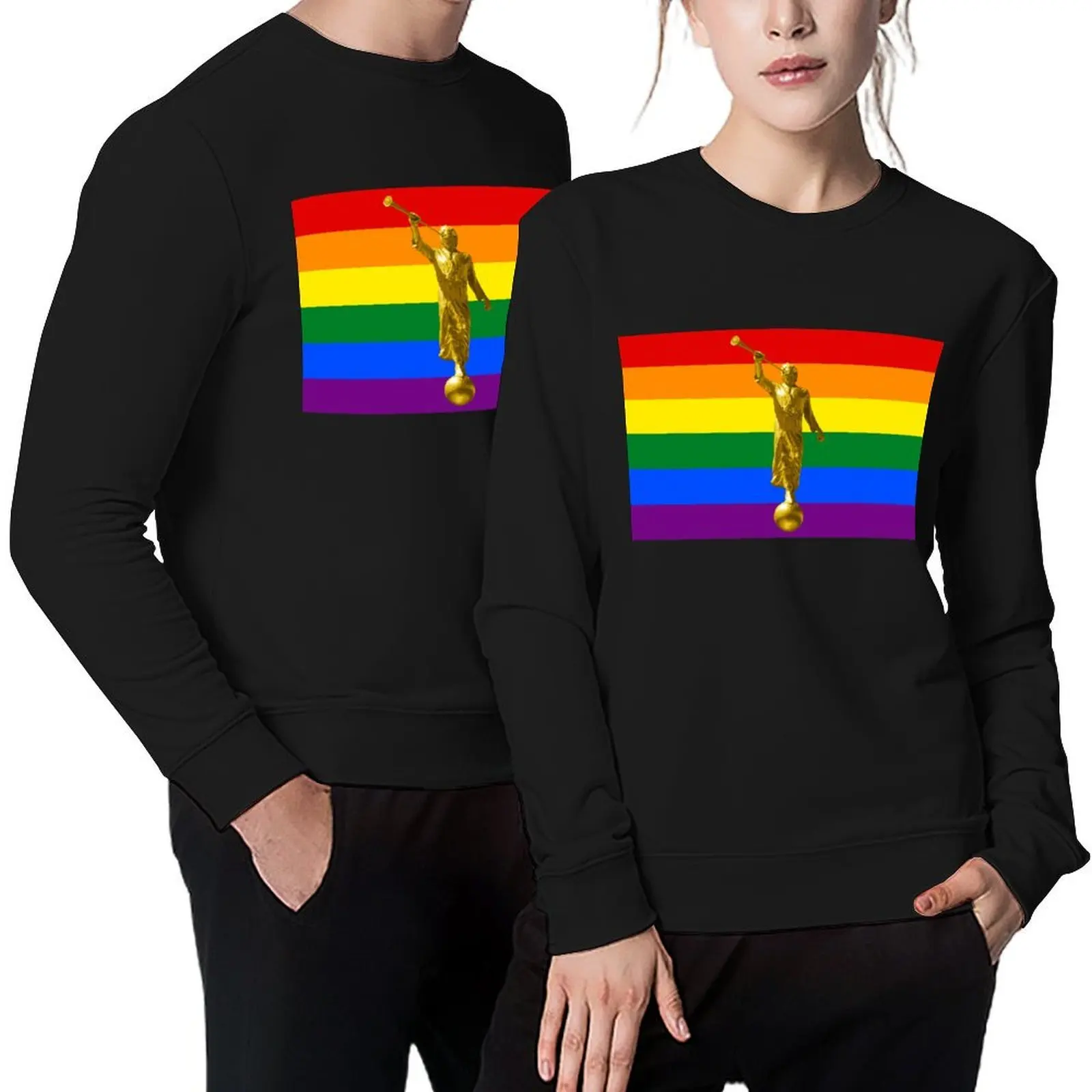

HOMOMOMO: Mormon LGBTQIA+ Pride Flag Pullover men's clothing men's autumn clothes men's clothes blouse new sweatshirt