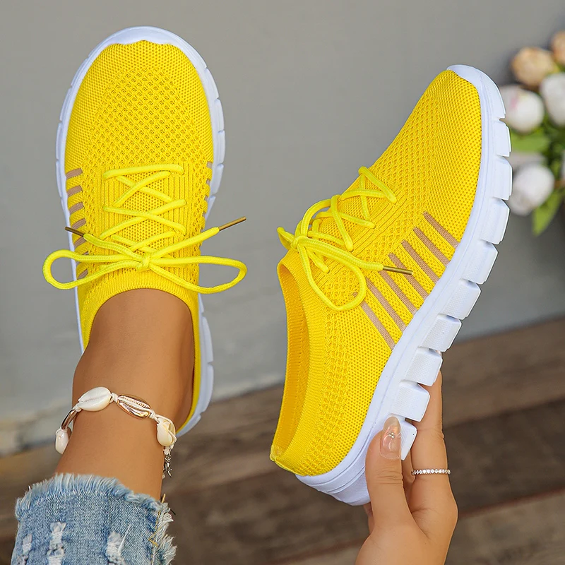 Summer Breathable Mesh Slippers for Women Lightweight Slip On Walking Shoes Woman Non Slip Casual Half Slippers Female Sneaker