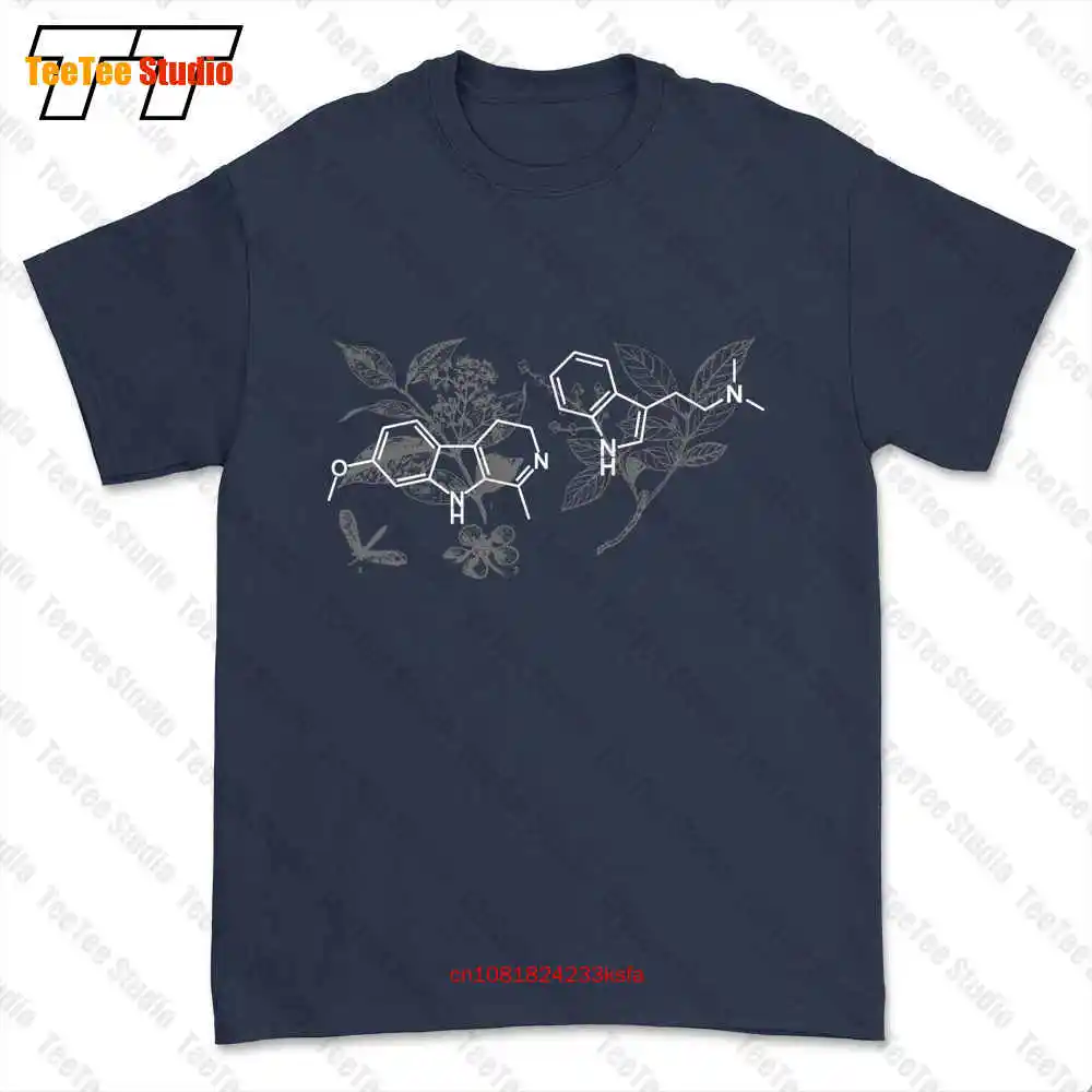 Ayahuasca Shamanism Dmt Molecule Botanical Illustration T-shirt Tee 5RV2