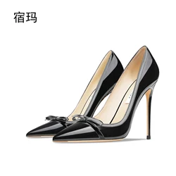 luxury Women's Shoes Party Ladies Shoes Heels For Women 2026 New Bowknot Heels Stiletto Pointed Toe Pumps Dress Club Prom shoes