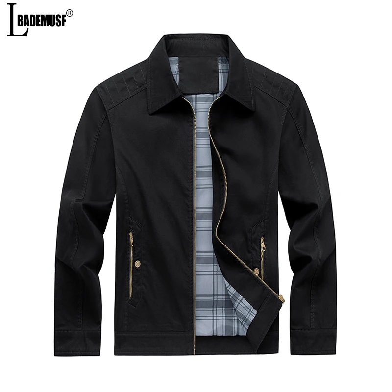 

Spring Autumn Stand Collar Windproof Man Jacket Leisure Solid Color Business Affairs Tops New Simplicity Pure Cotton Coat Man