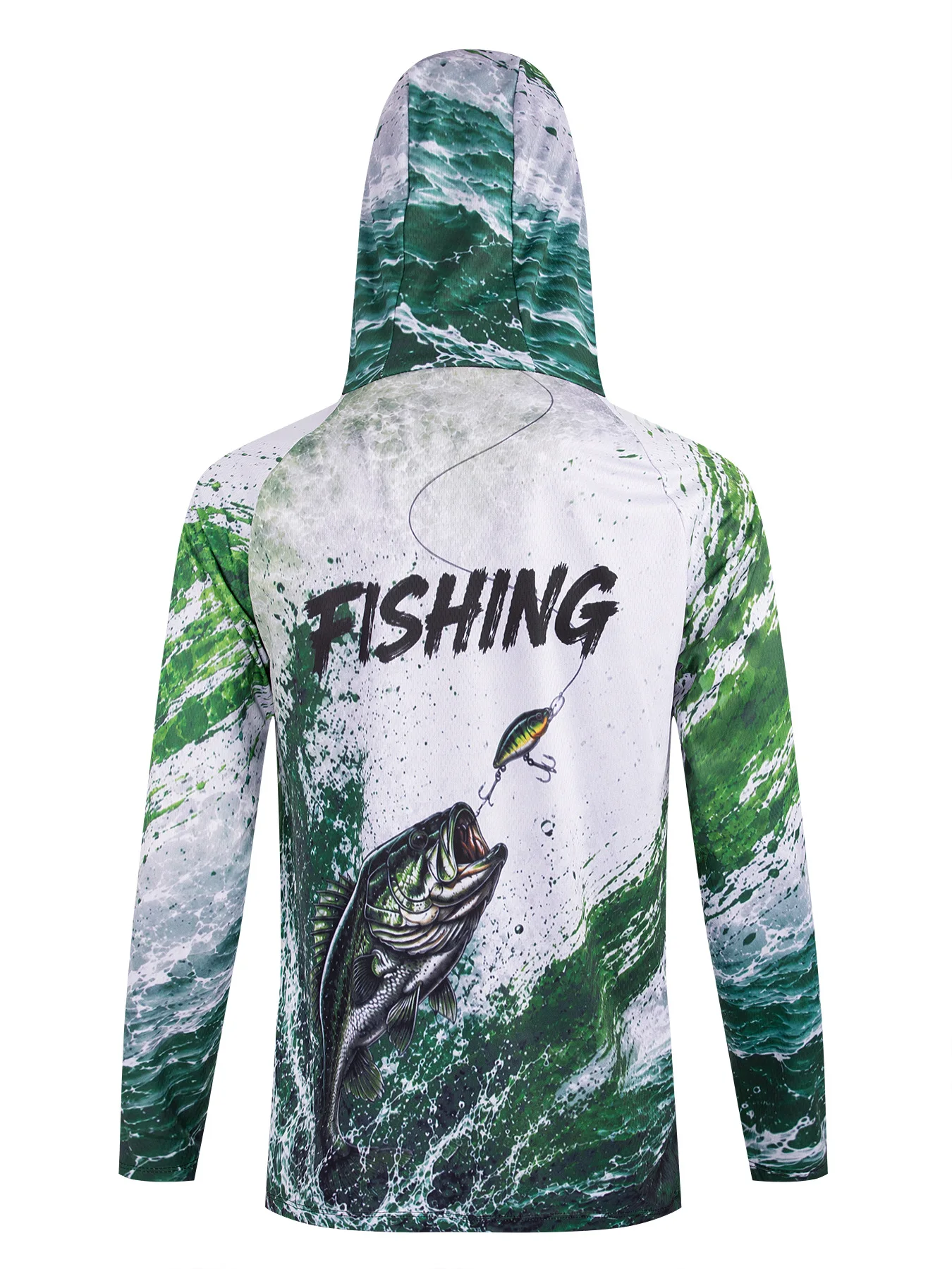 Men's Fishing Hoodie UV Protection Sun Shirt Quick-Dry Breathable Face Mask Neck Gaiter Hooded Anti-Mosquito Outdoor Lure Shirt