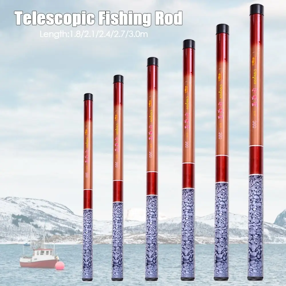 1.8M/2.1M/2.4M/2.7M/3.0M Ultralight Telescopic Fishing Rod Travel Stream Lake Hand Pole Carp Feeder Portable Fishing Rods Tackle