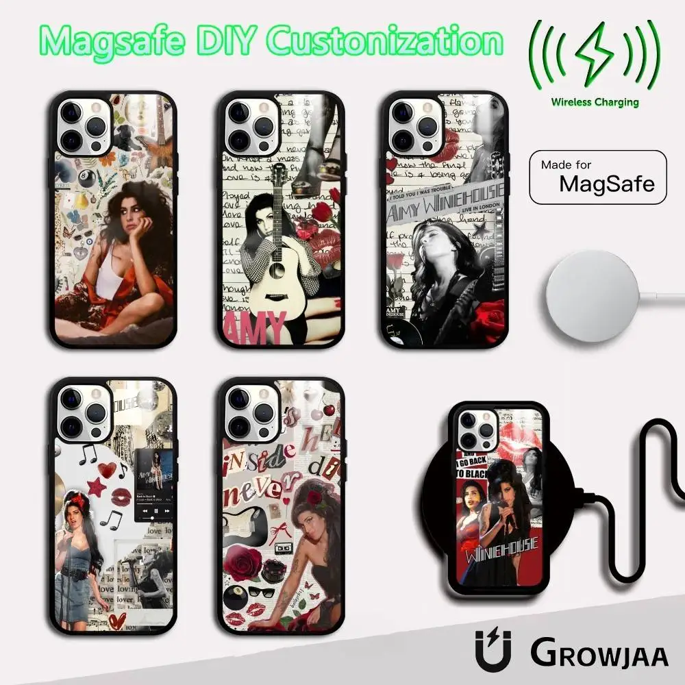 

Singer A-Amy Winehouse Phone Case For IPhone 16 15 14 13 12 11 Pro Max Plus Mini Magsafe Mirror Wireless Magnetic Funda
