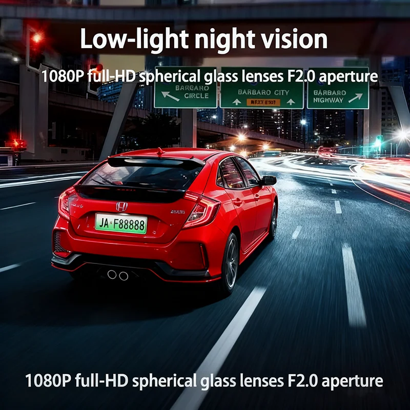 1080P 3 قناة واي فاي APP داش كام سيارة DVR HDCar كاميرا مسجل فيديو الجبهة الرؤية الخلفية الصندوق الأسود اكسسوارات السيارات #4