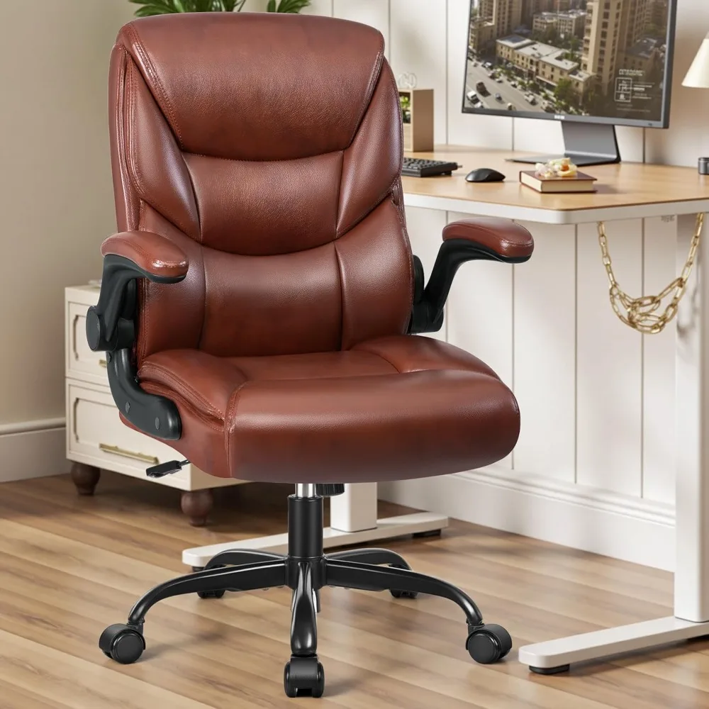 كرسي مكتب مدمج للأشخاص القصيرين - كرسي مكتب صغير من جلد البولي يوريثان مع دعم قطني مريح، 360 درجة ° عجلات دوارة، قابلة للتعديل #1