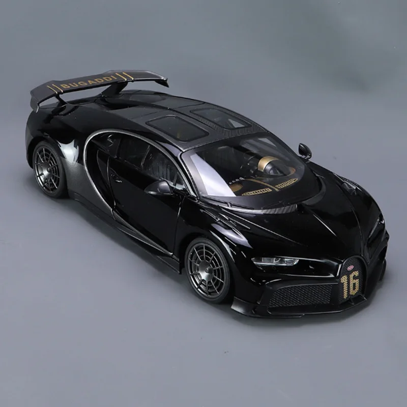 1:18 BUGATTI Chiron PUR SPORT Alloy Sound and Light Sports Model Diecasts Metal Racing Super Car Model Gift Toys For Kids