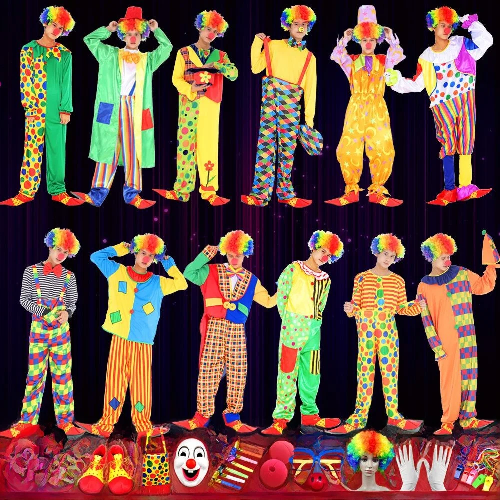 

Adult loween Costume Clown Outfit Set Women's Cute eup Par Performance Dr Polyester Material Traditional Chinese S...